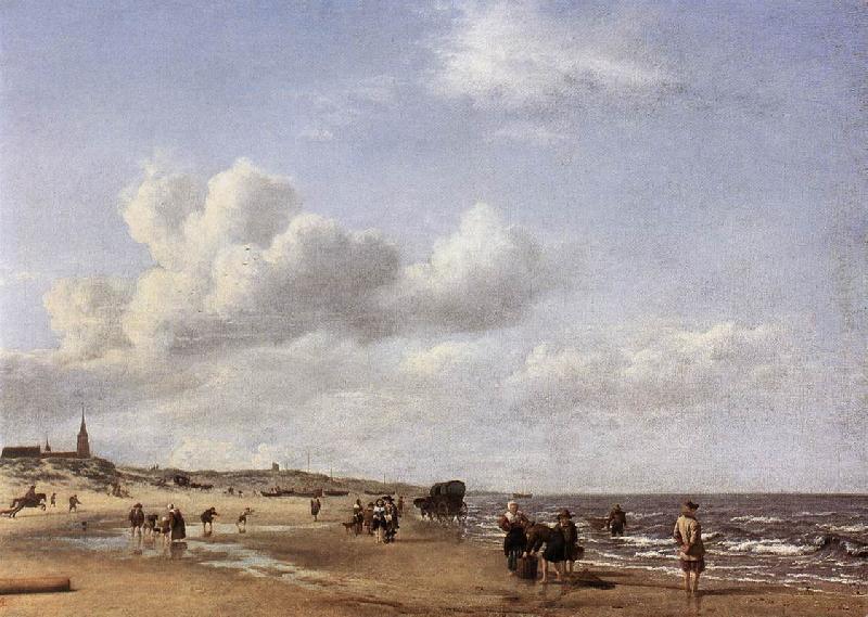 VELDE, Adriaen van de The Beach at Scheveningen wr France oil painting art